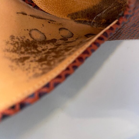 Ganni Doris Leather Heel | Smoked Paprika Block Pump | Red Orange Embossed - Picture 8 of 10